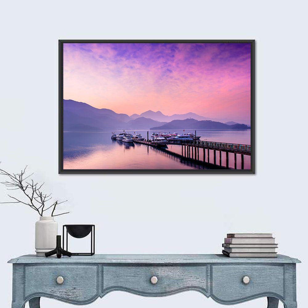Sun Moon Lake at Dusk Wall Art