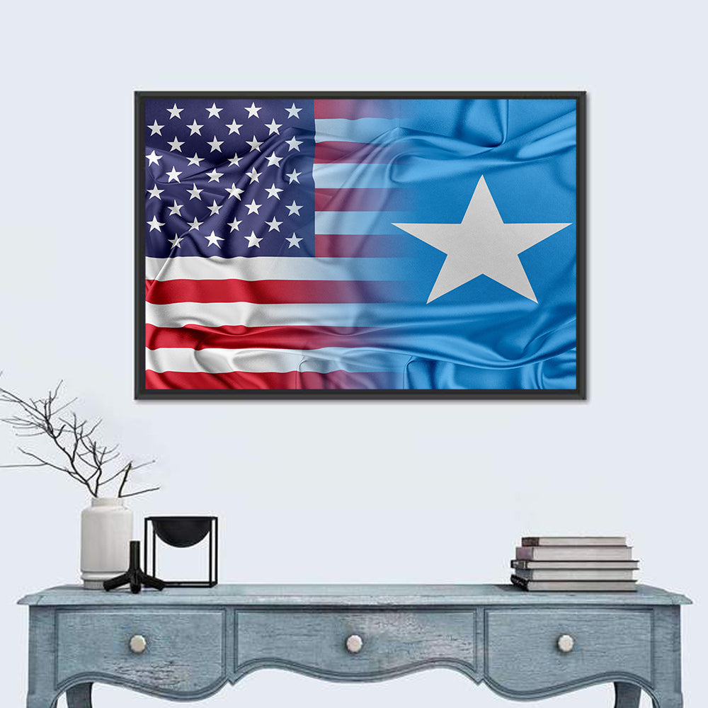 American and Somali Flags Wall Art