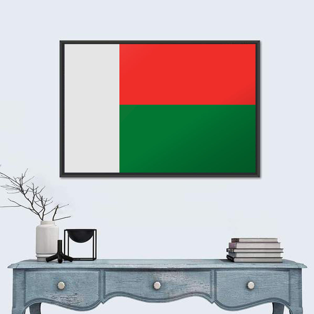 Madagascar Flag Wall Art in a room, landscape