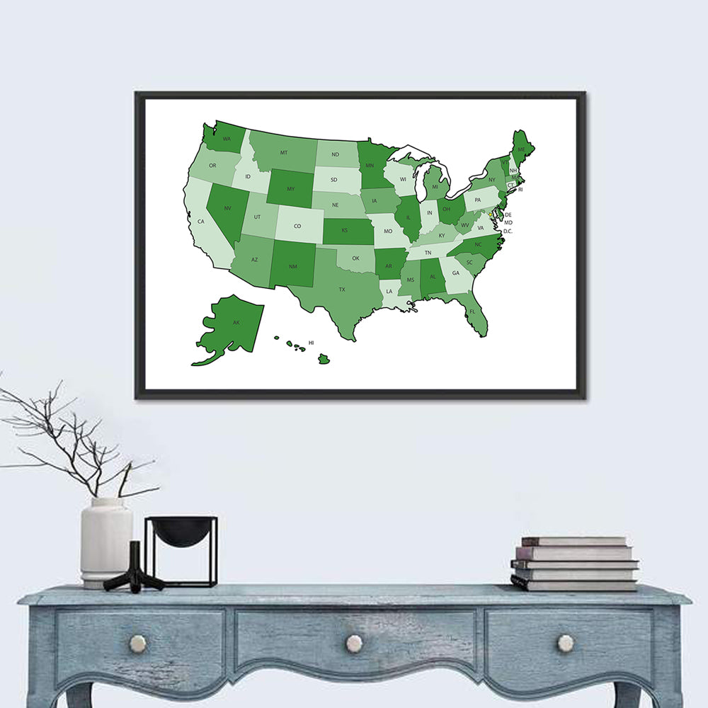 US Political Map Wall Art