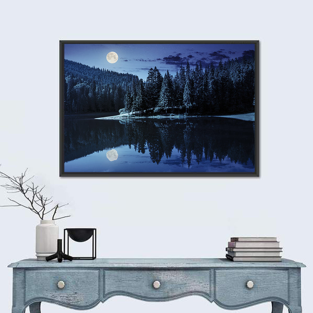 Moonlit Pine Lake Wall Art