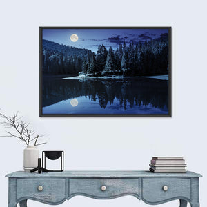 Lake Near The Pine Forest Wall Art