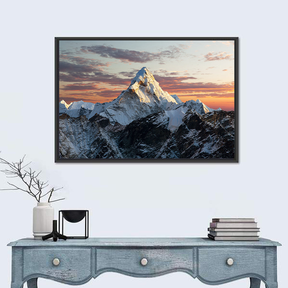 Ama Dablam at Dusk Wall Art in a room, landscape