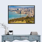 Waikiki Beach and Honolulu Skyline Wall Art