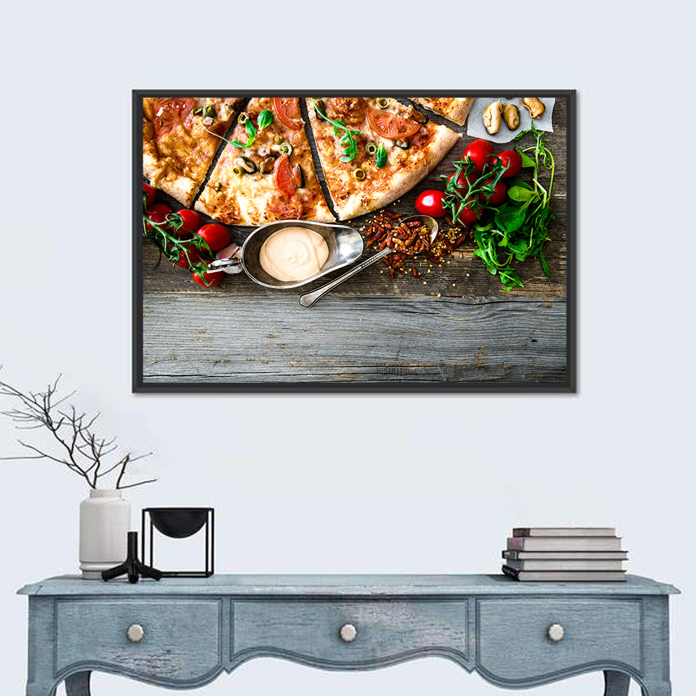 Seafood Pizza with Mussels and Tomatoes Wall Art