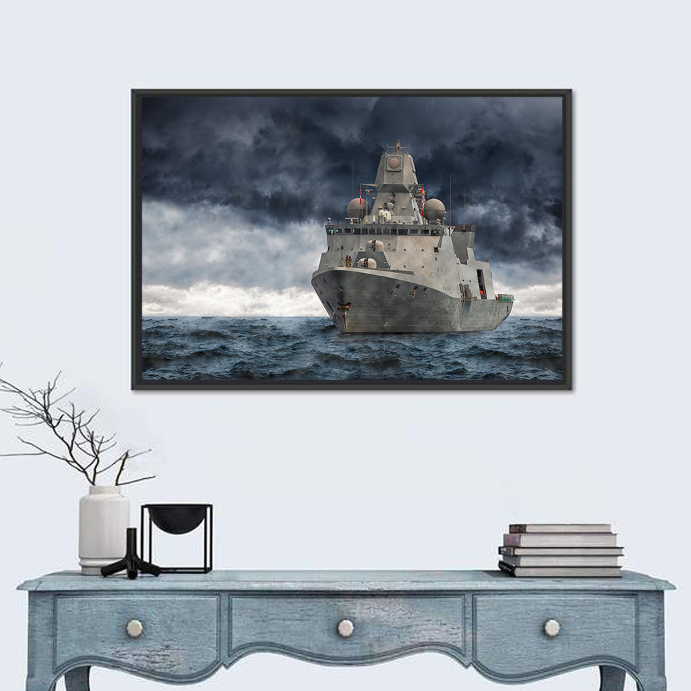 Frigate in Stormy Sea Wall Art