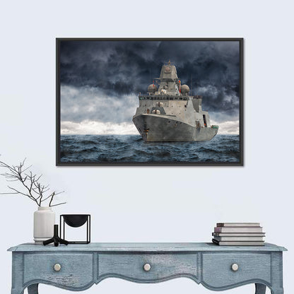 Frigate in Stormy Sea Wall Art