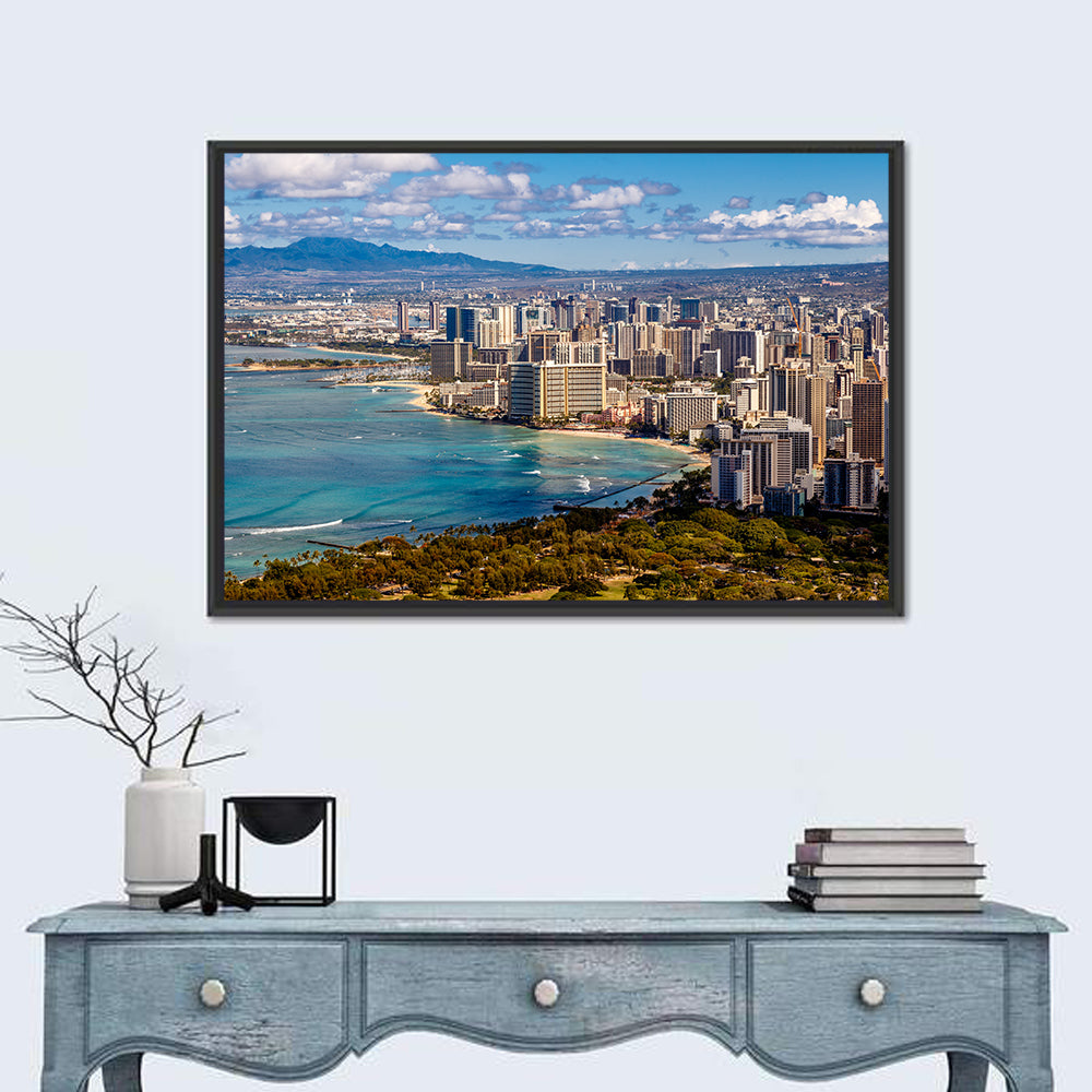 Honolulu Skyline Over Waikiki Beach Wall Art