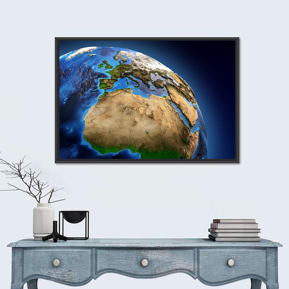Detailed Earth from Space Wall Art