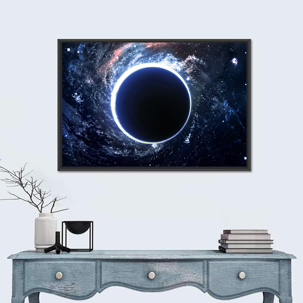 Black Hole Nebula in Deep Space Wall Art in a room, landscape