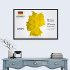 Germany Geometric Map Wall Art