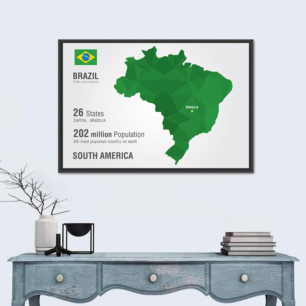 Brazil Map Wall Art
