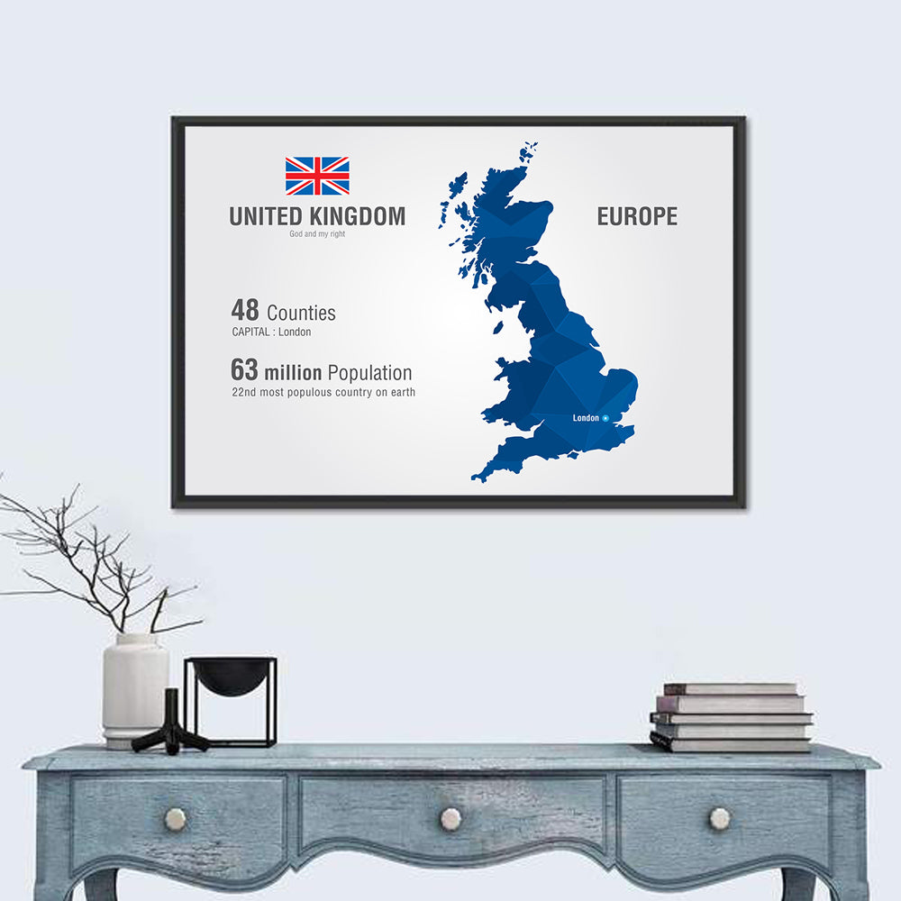 Polygonal United Kingdom Map Wall Art