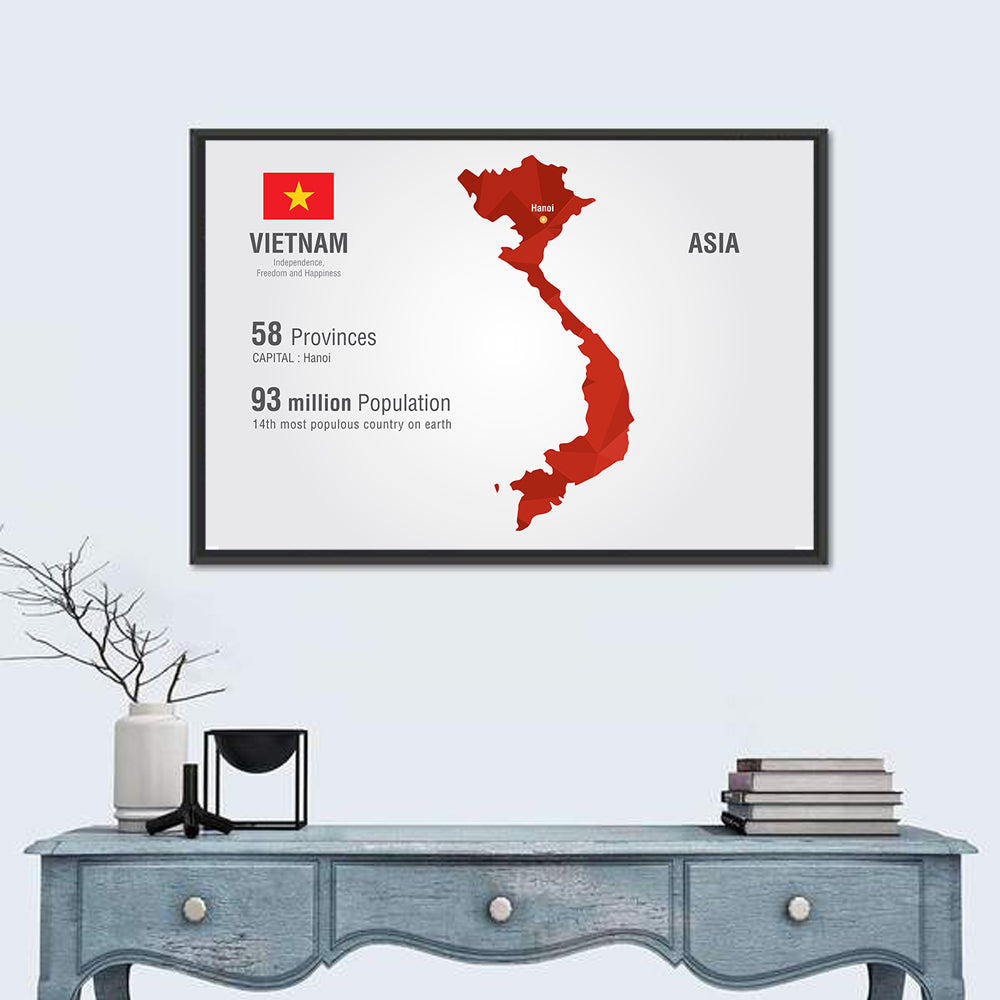 Geometric Vietnam Map Wall Art