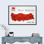 Turkey Map Infographic Wall Art