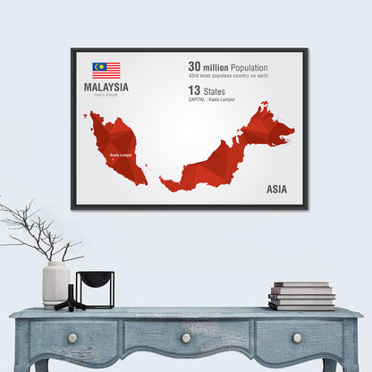 Malaysia Map Wall Art