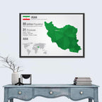 Low Poly Iran Map Wall Art