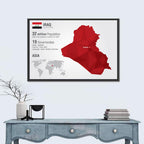 Iraq Low-poly Map Wall Art