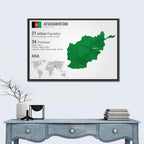 Polygonal Afghanistan Map Wall Art