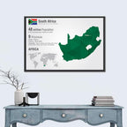 South Africa Geometric Map Wall Art