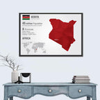 Geometric Map of Kenya Wall Art
