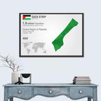 Gaza Strip Geometric Map Wall Art