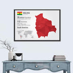 Bolivia Infographic Map Wall Art