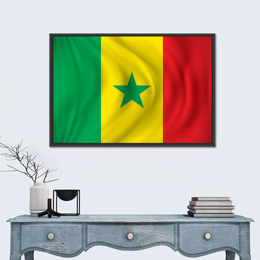 Flag of Senegal Wall Art in a room, landscape