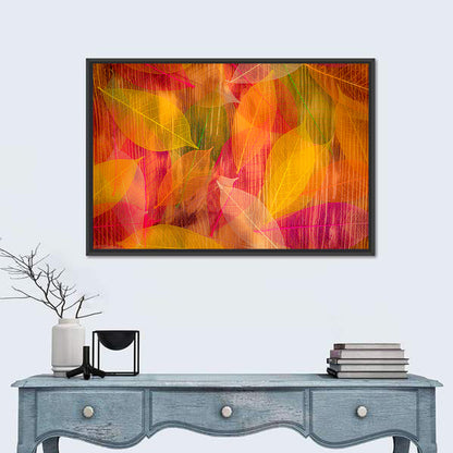 Translucent Autumn Leaf Veins Wall Art
