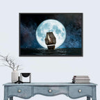 Moonlit Sailboat at Sea Wall Art