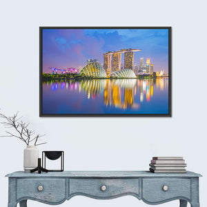 Singapore Cityscapes At Twilight Wall Art