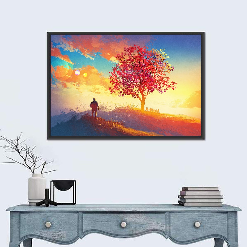 Surreal Autumn Dusk Landscape Wall Art