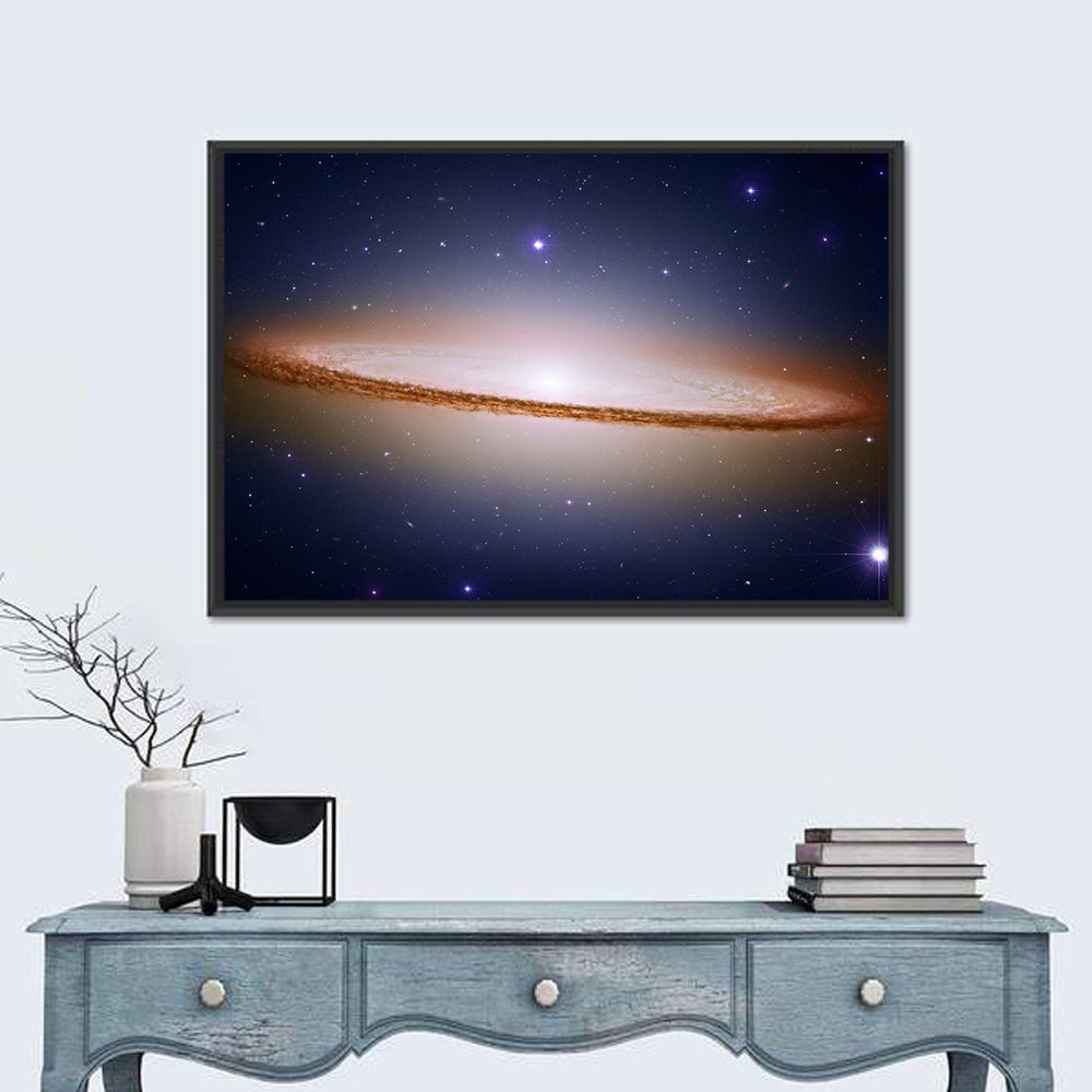 Sombrero Galaxy Wall Art in a room, landscape