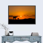 Savannah Elephant Silhouettes Wall Art