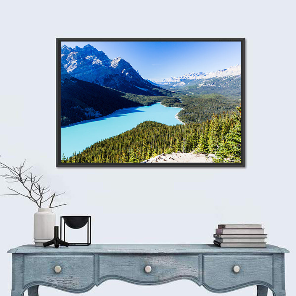 Peyto Lake Wall Art in a room, landscape