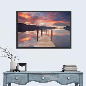 Flooded Jetty In Derwent Water Wall Art