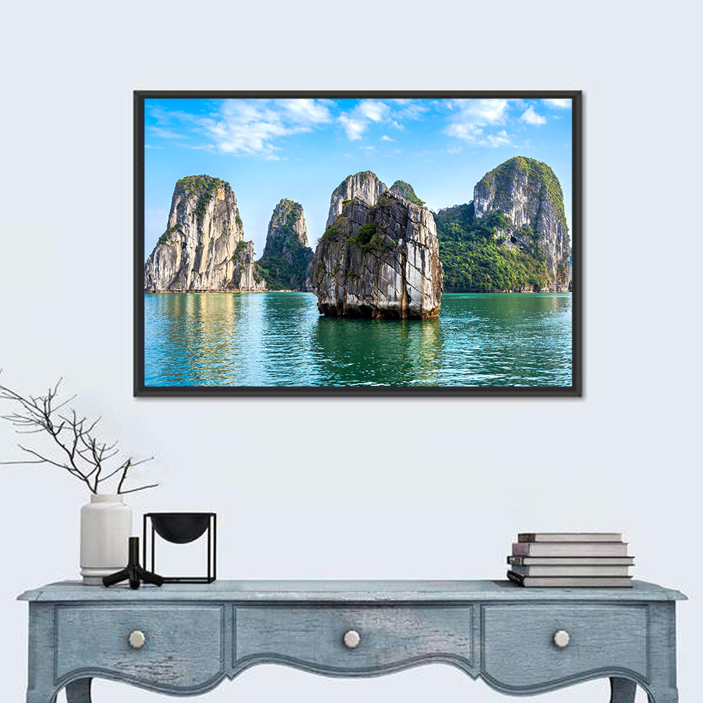 Ha Long Bay Limestone Islands Wall Art in a room, landscape