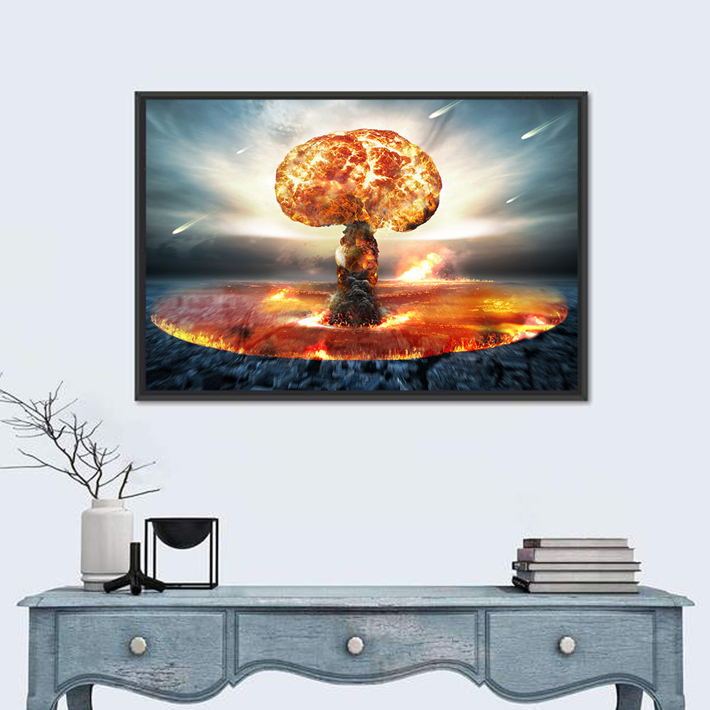 Danger of Nuclear War Wall Art in a room, landscape