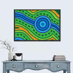 Aboriginal Dot Lake Illustration Wall Art