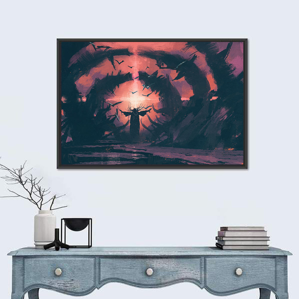 Old Wizard Casting a Spell Wall Art
