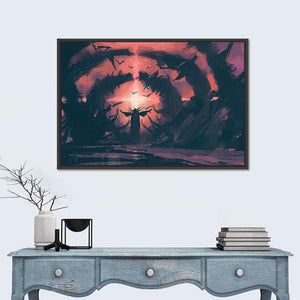 An Old Wizard Casting A Spell Artwork Wall Art