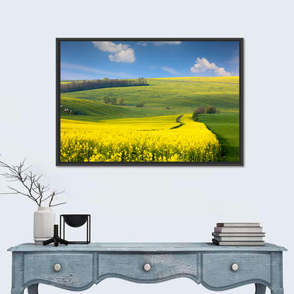 Sunlit Rapeseed Hills Wall Art