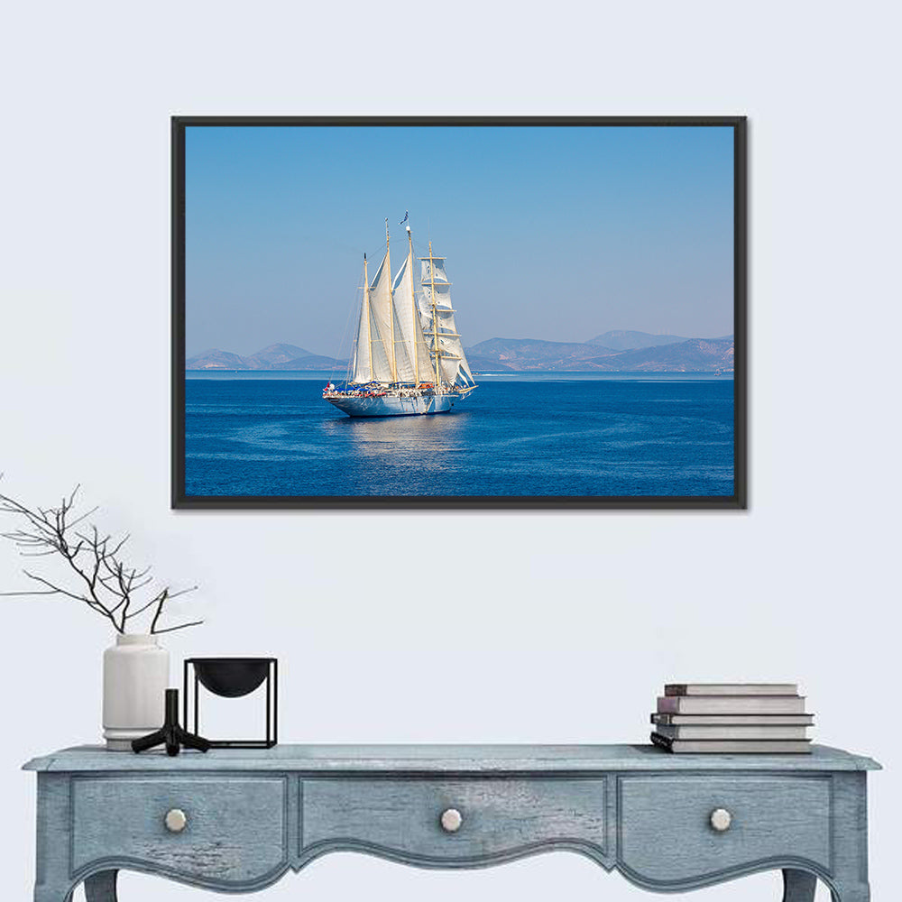 Three-masted Sailing Ship in Summer Wall Art