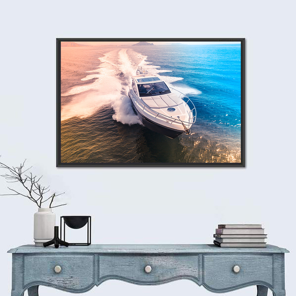 Luxury Motorboat in Motion Wall Art