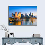Singapore Marina Skyline at Dusk Wall Art