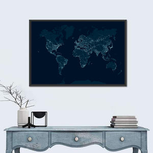 Communications Network Map Of World Wall Art