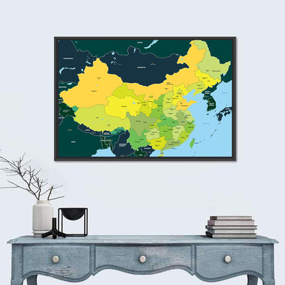 Political Map of China Wall Art
