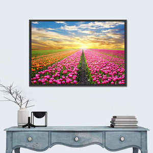 Sunrise Over Tulip Field Wall Art