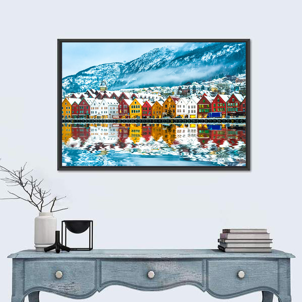 Bryggen Wharf in Bergen Wall Art