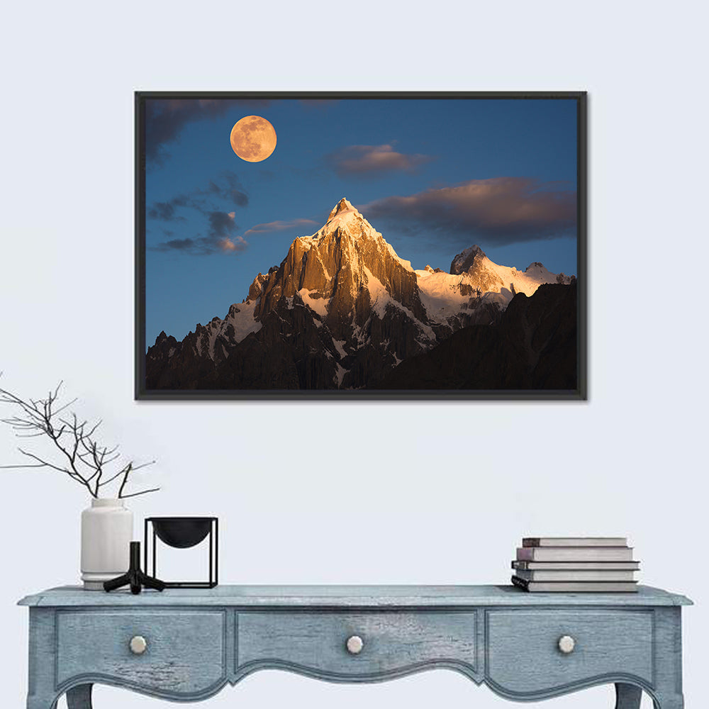 Sunrise Over Paiyu Peak Wall Art in a room, landscape